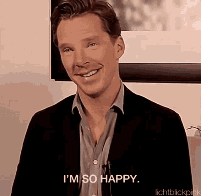 A happy Benedict Cumberbatch