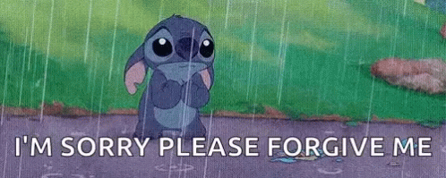 Stitch is asking for forgiveness