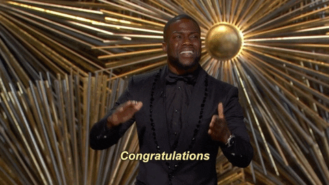 Kevin Hart at the Oscars saying congratulations