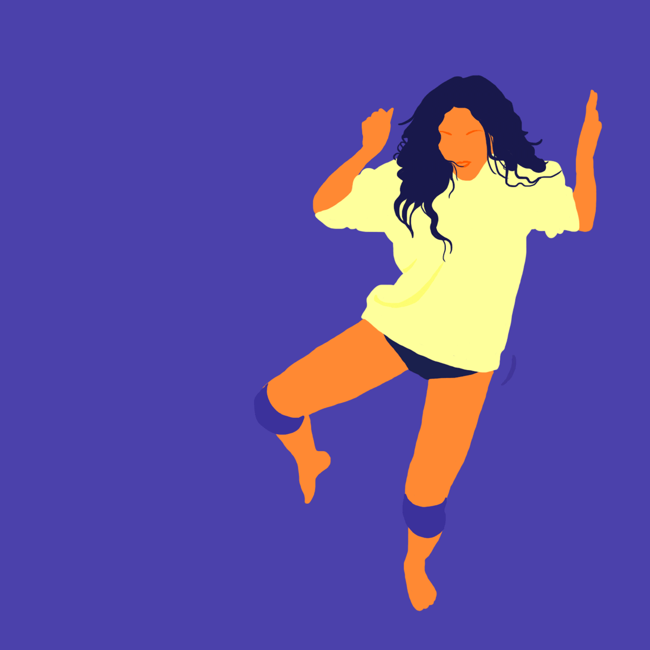 A GIF of a woman dancing with only her right leg