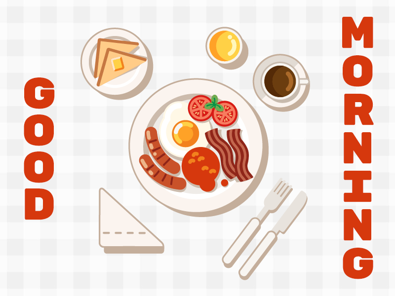 Good morning breakfast plate animated