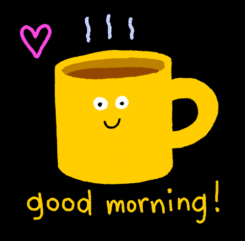 Yellow cup of coffee for a great morning