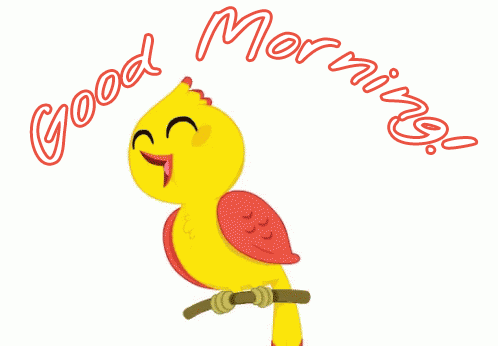 Beautiful animated bird greets you with a good morning