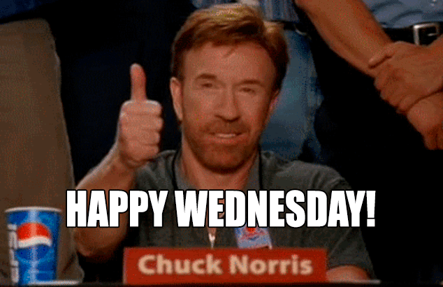 A thumbs up from Chuck Norris to motivate you during a Wednesday