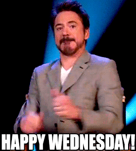Robert Downey Jr gives two thumbs up for you to have a Happy Wednesday