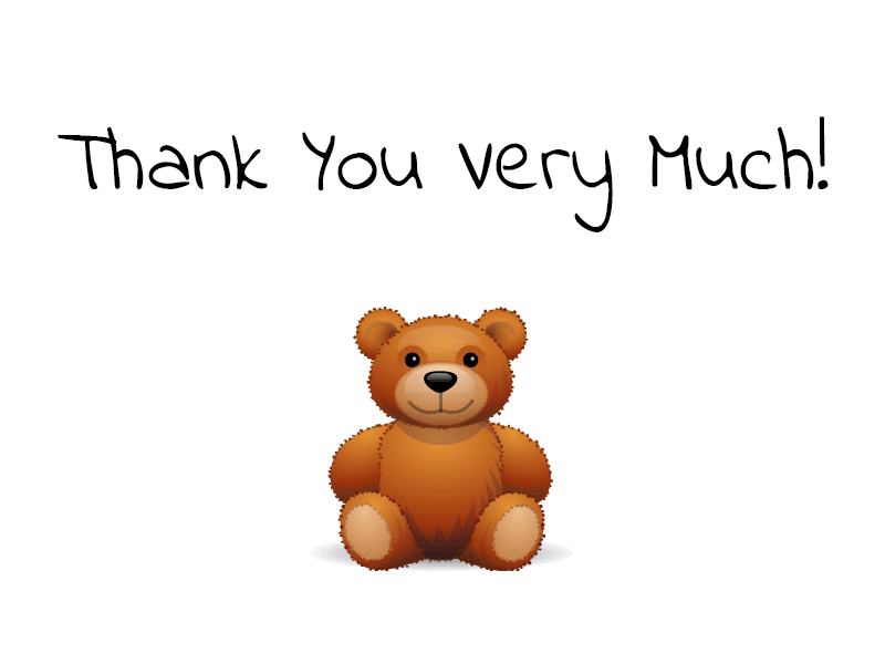 Cute teddy bear gives a hug with great gratitude
