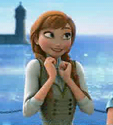 Ana from Frozen is excited