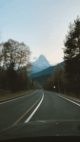 A beautiful view of the road on a mountain side