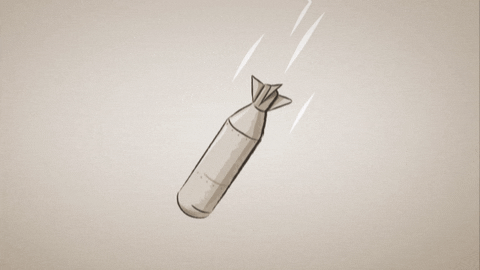 A drawing animation representing a bomb explosion