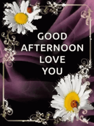 A sweet good afternoon greeting card inside a floral border