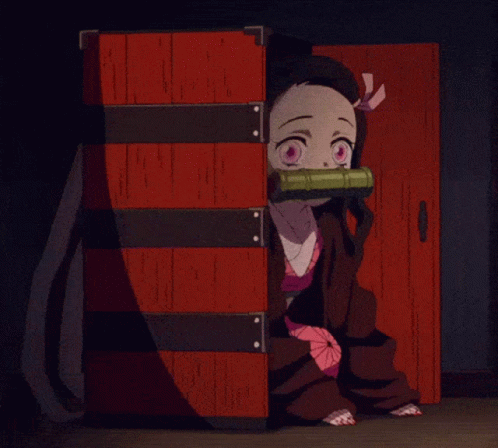 Nezuko comes out of the bag box