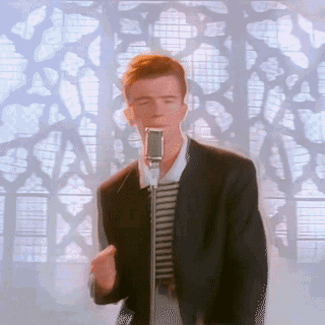 Rick Astley with the famous Rick Roll