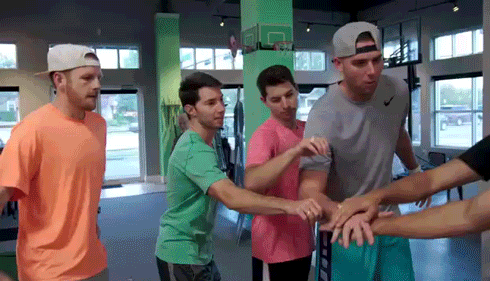 Hand stack from Dude Perfect