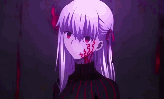 This anime girl seems to possessed with darkness