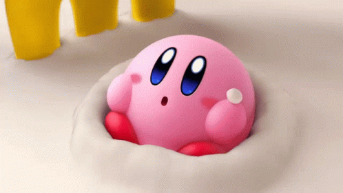 Kirby's eyes glow when he saw something