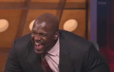 Shaq can't stop laughing out loud