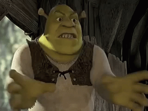 An angry Shrek