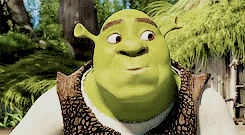 Shrek gives a grin