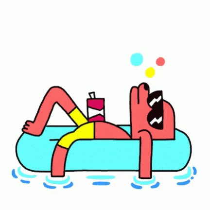 This animated character is relaxing during the summer